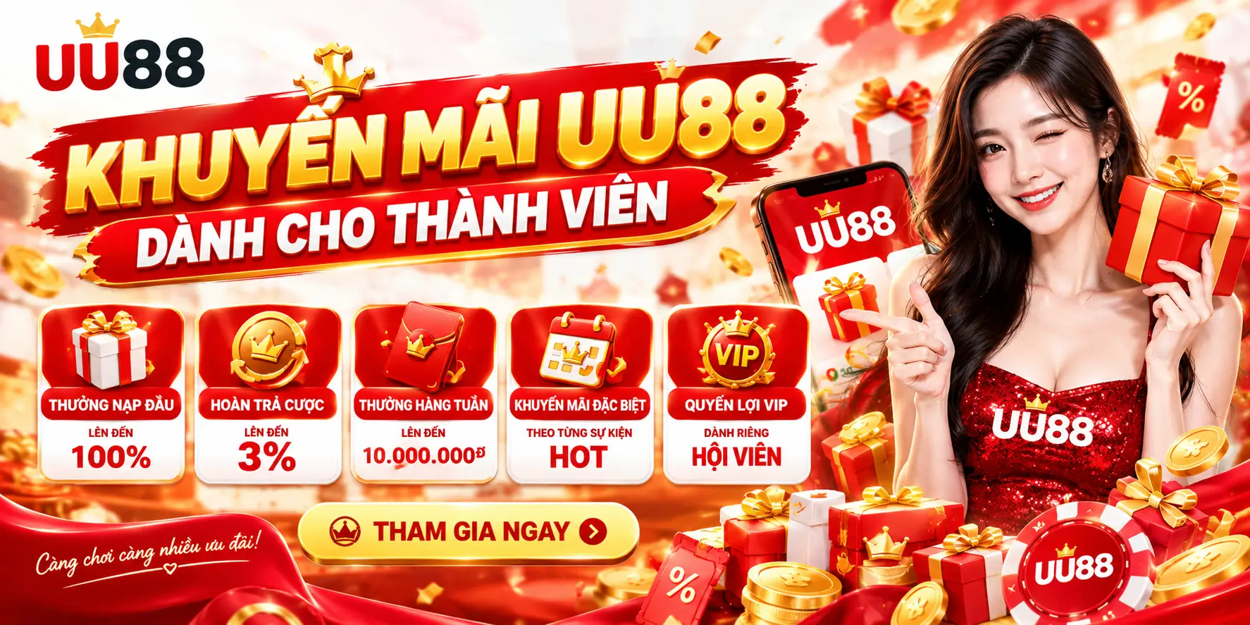 Khuyến mãi UU88 dành cho thành viên